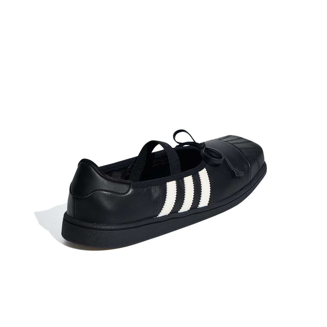 Sepatu Superstar Square Toe Ballet JENNIE Black White Core Black Casual Outdoor Indoor Wanita Sneakers Authentic - Image 5